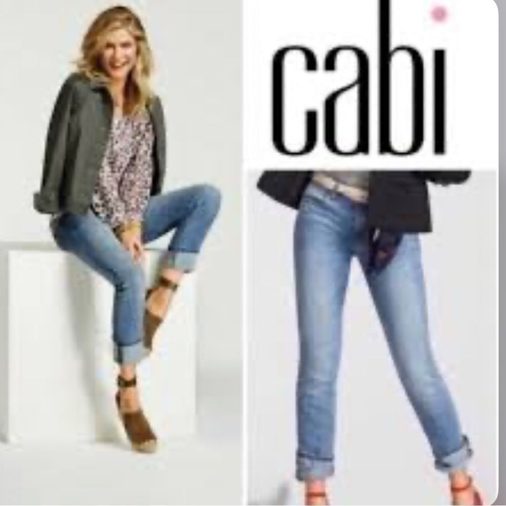 Cabi 5309 Light Wash Blue Cotton Denim High Rise Straight Leg Jeans